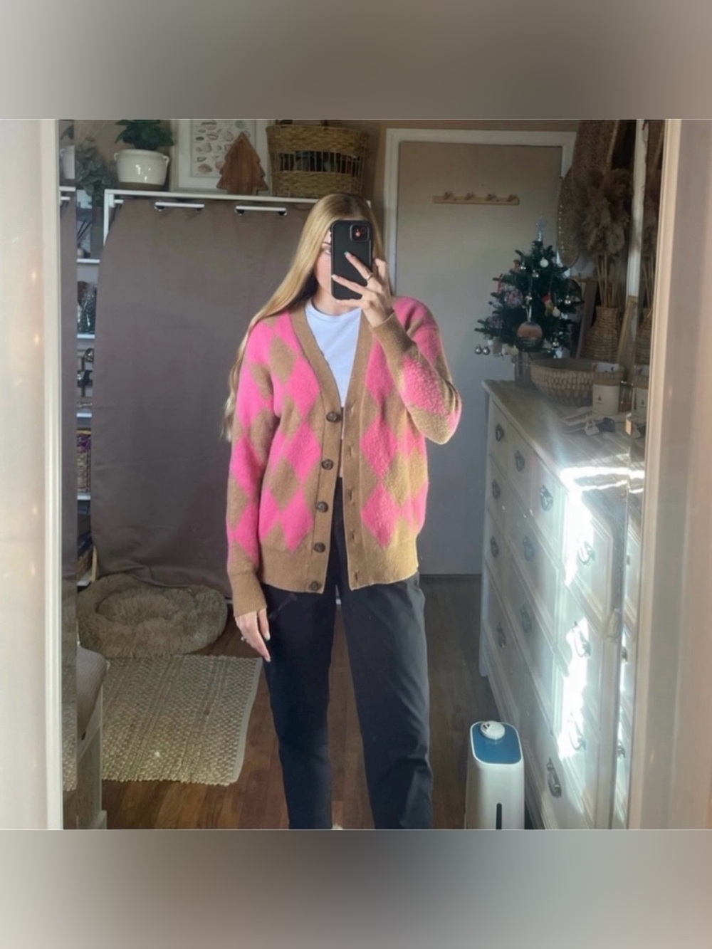 J.Crew Argyle V-neck cardigan sweater in Supersoft yarn size small retail $175 - Picture 7 of 13